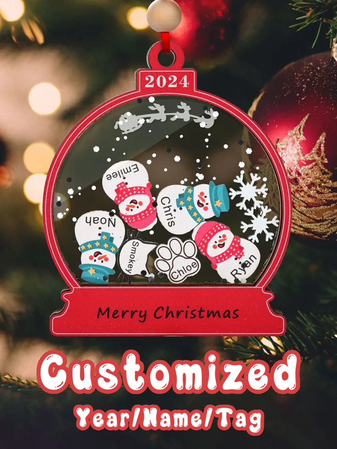 Customized wooden Christmas snowman rocking music doorplate decoration